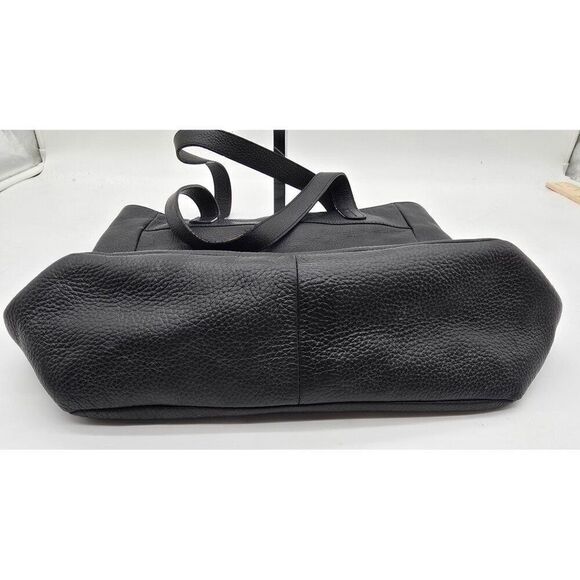 Fossil pebbled Black Leather Tote Bag With Dual Handles & Outer Pocket - Picture 11 of 11